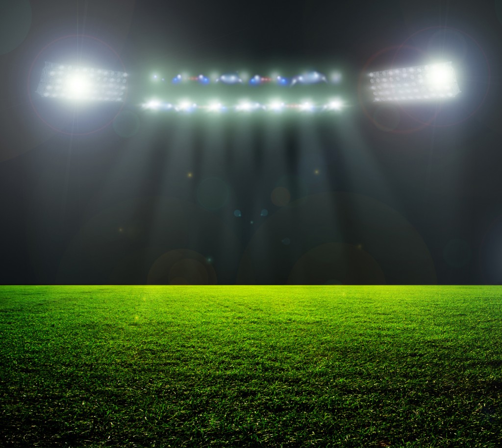 On the stadium. abstract football or soccer backgrounds